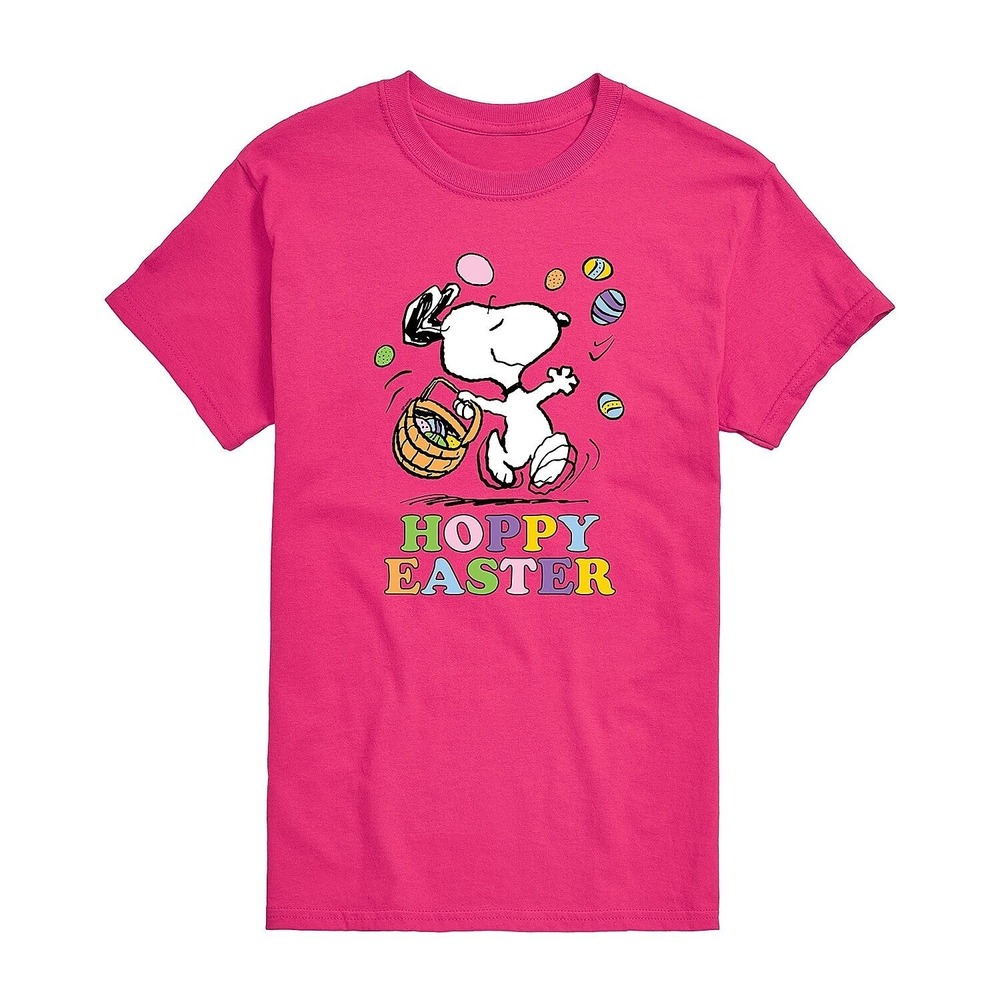 Gildan Womens Juniors 2XL Magenta Hoppy Easter Cute Dog Print T-Shirt Short Slee